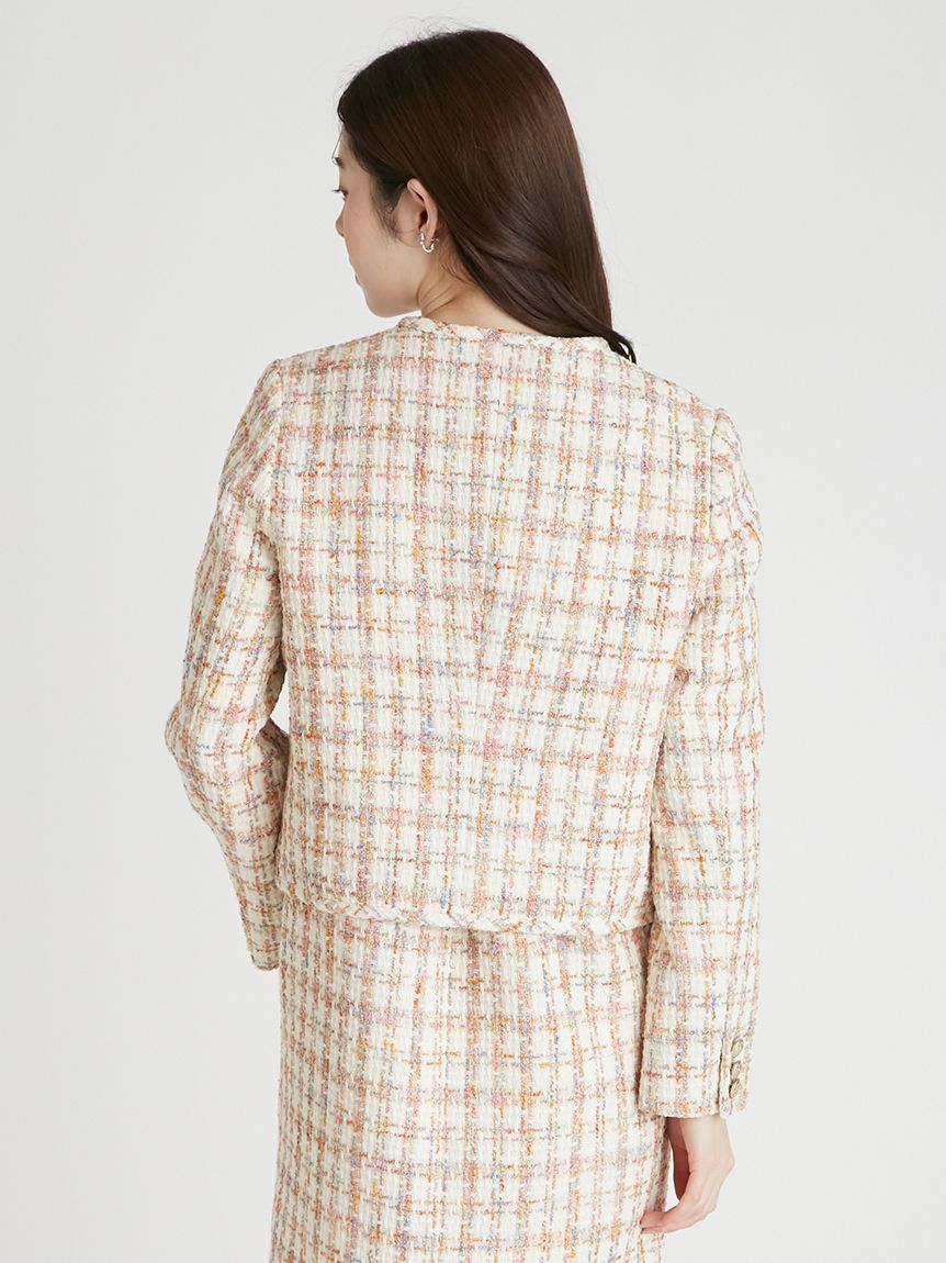 セルフォード パイピングツイードジャケット パイピングデザインツイードジャケット(ジャケット・ブルゾン