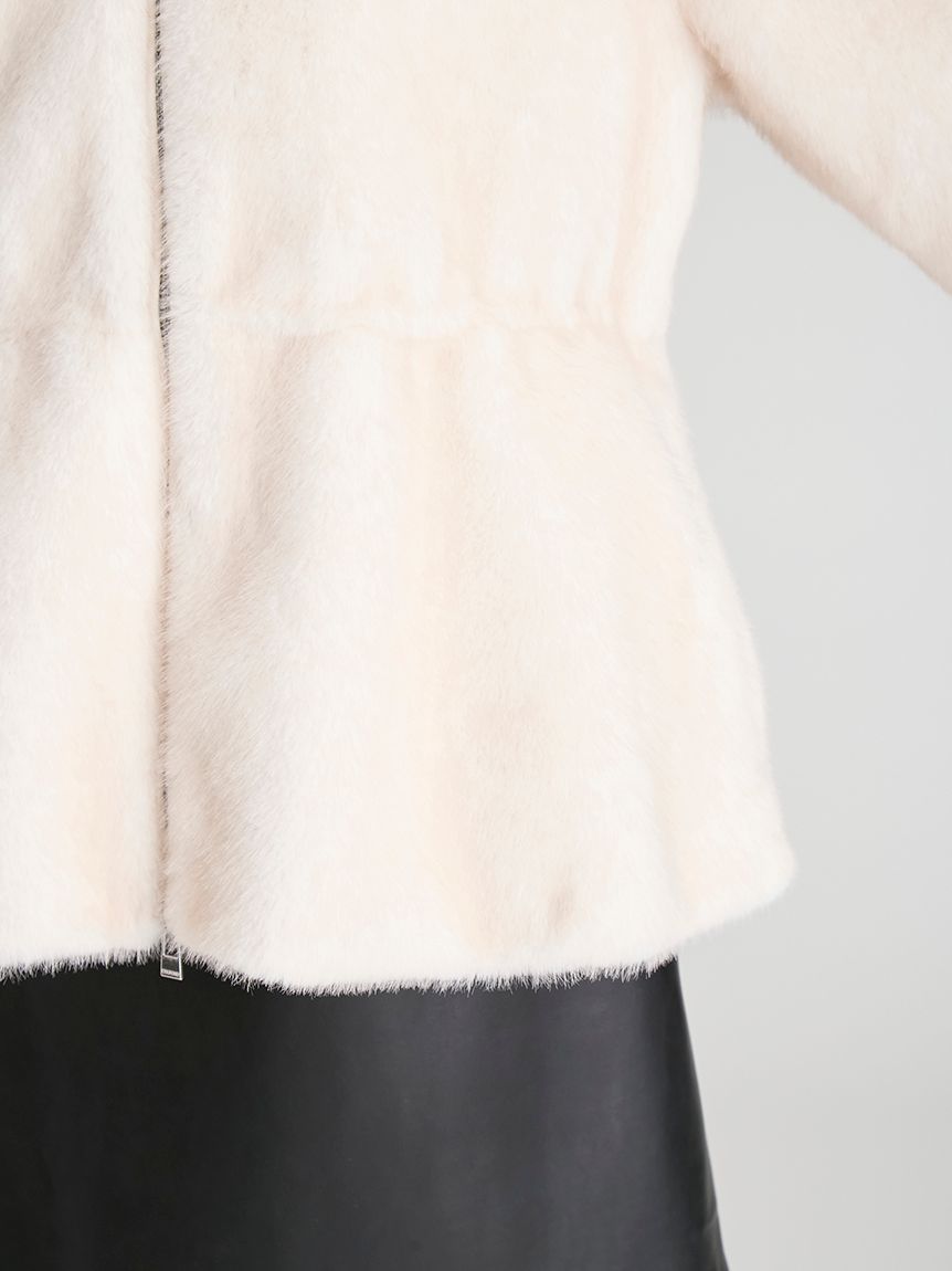 ビッグカラーペプラムファージャケット(ジャケット・ブルゾン)｜OUTER