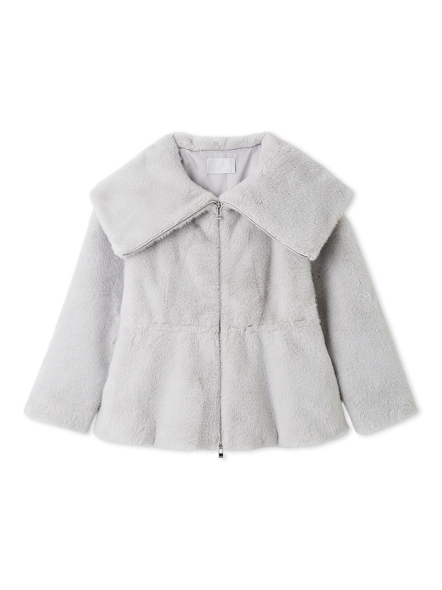 ビッグカラーペプラムファージャケット(ジャケット・ブルゾン)｜OUTER