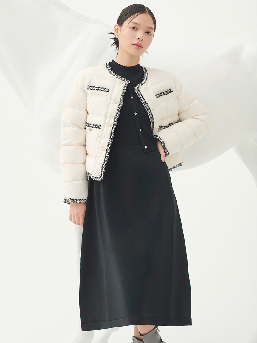 【美品、人気型】セルフォード　キルティングダウン CELFORD（セルフォード） ダウンコート ダウンジャケット トリム