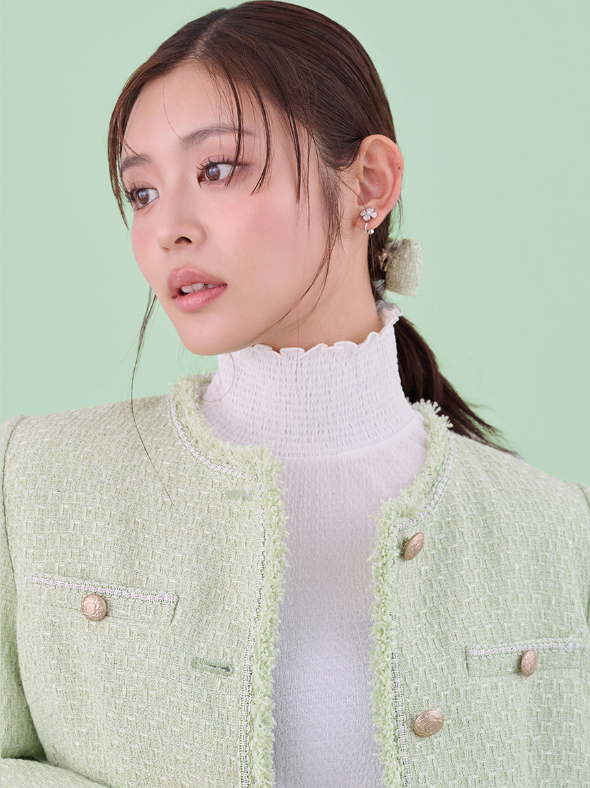 フリンジツイードジャケット(ジャケット・ブルゾン)｜OUTER（アウター