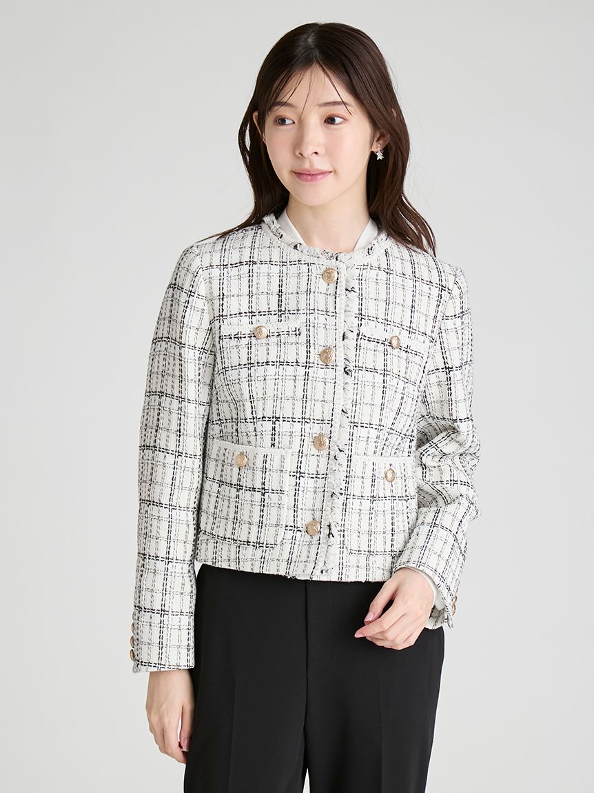 【新品未使用】CELFORD ツイードジャケット 新品タグ付き☆25SS最新作☆セルフォードCELFORD ツイード