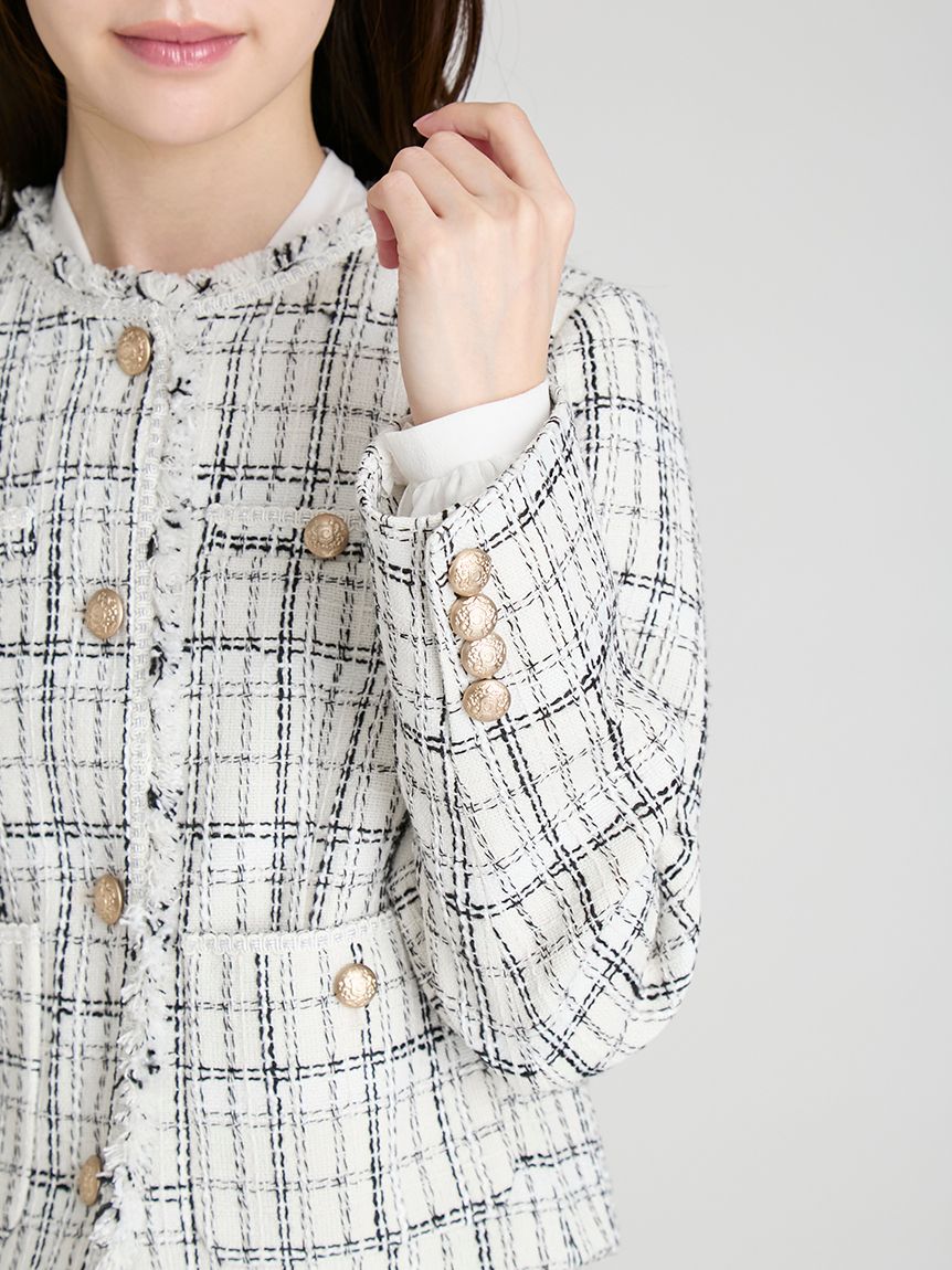 フリンジツイードジャケット(ジャケット・ブルゾン)｜OUTER（アウター