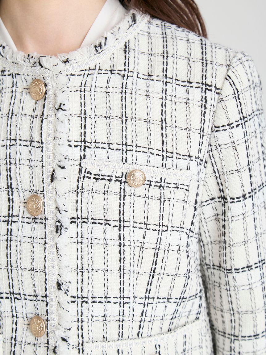 フリンジツイードジャケット(ジャケット・ブルゾン)｜OUTER（アウター