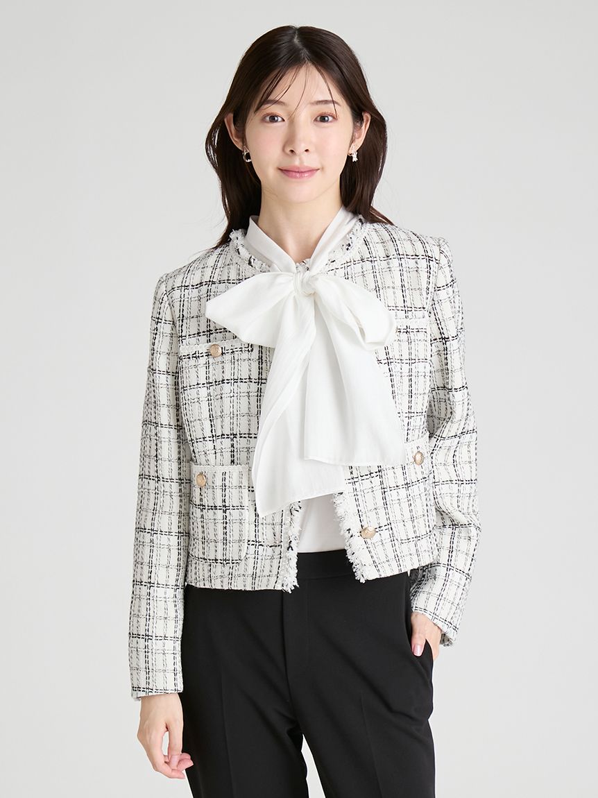 フリンジツイードジャケット(ジャケット・ブルゾン)｜OUTER（アウター