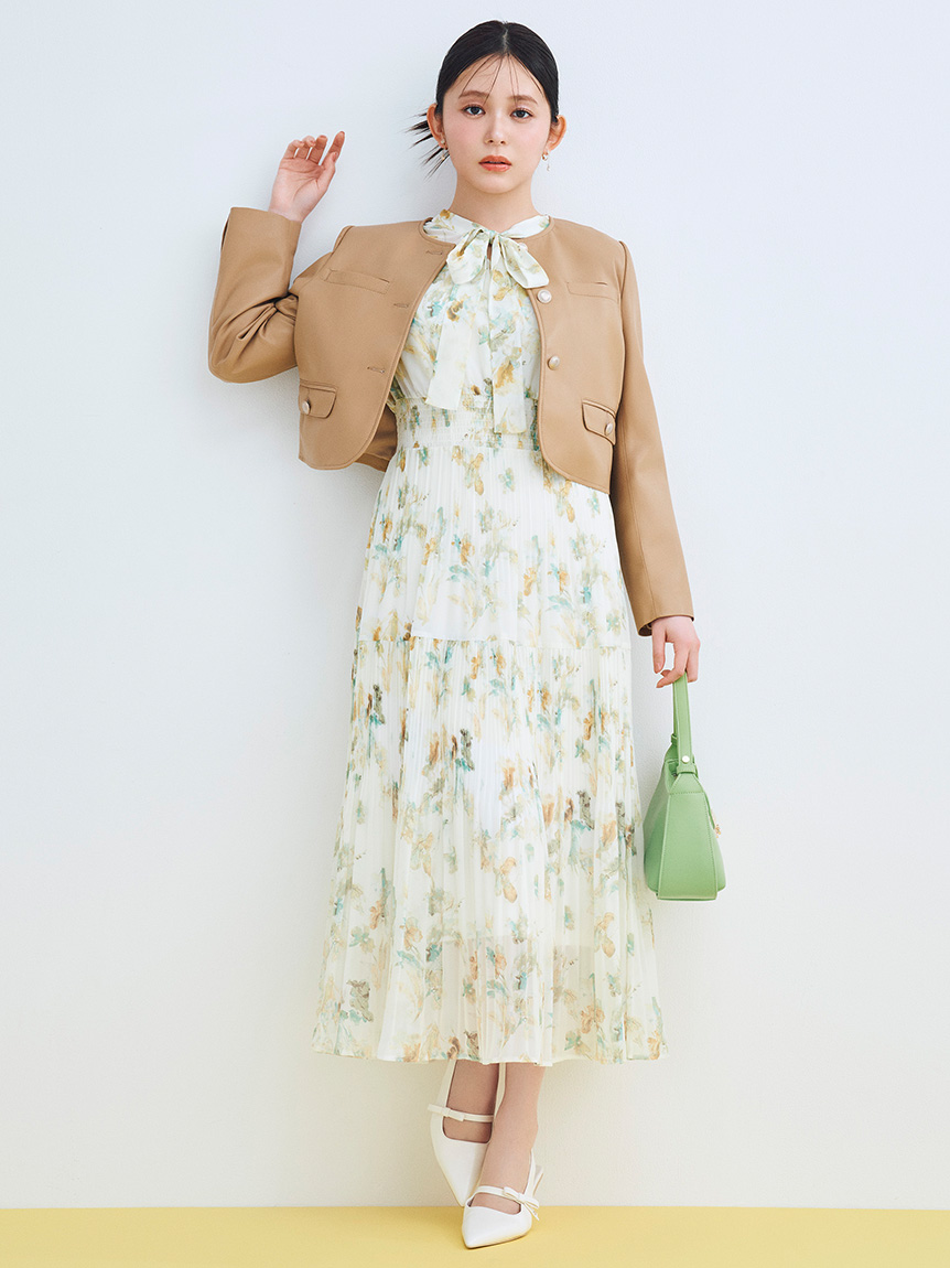 レザーライクショートジャケット(ジャケット・ブルゾン)｜OUTER