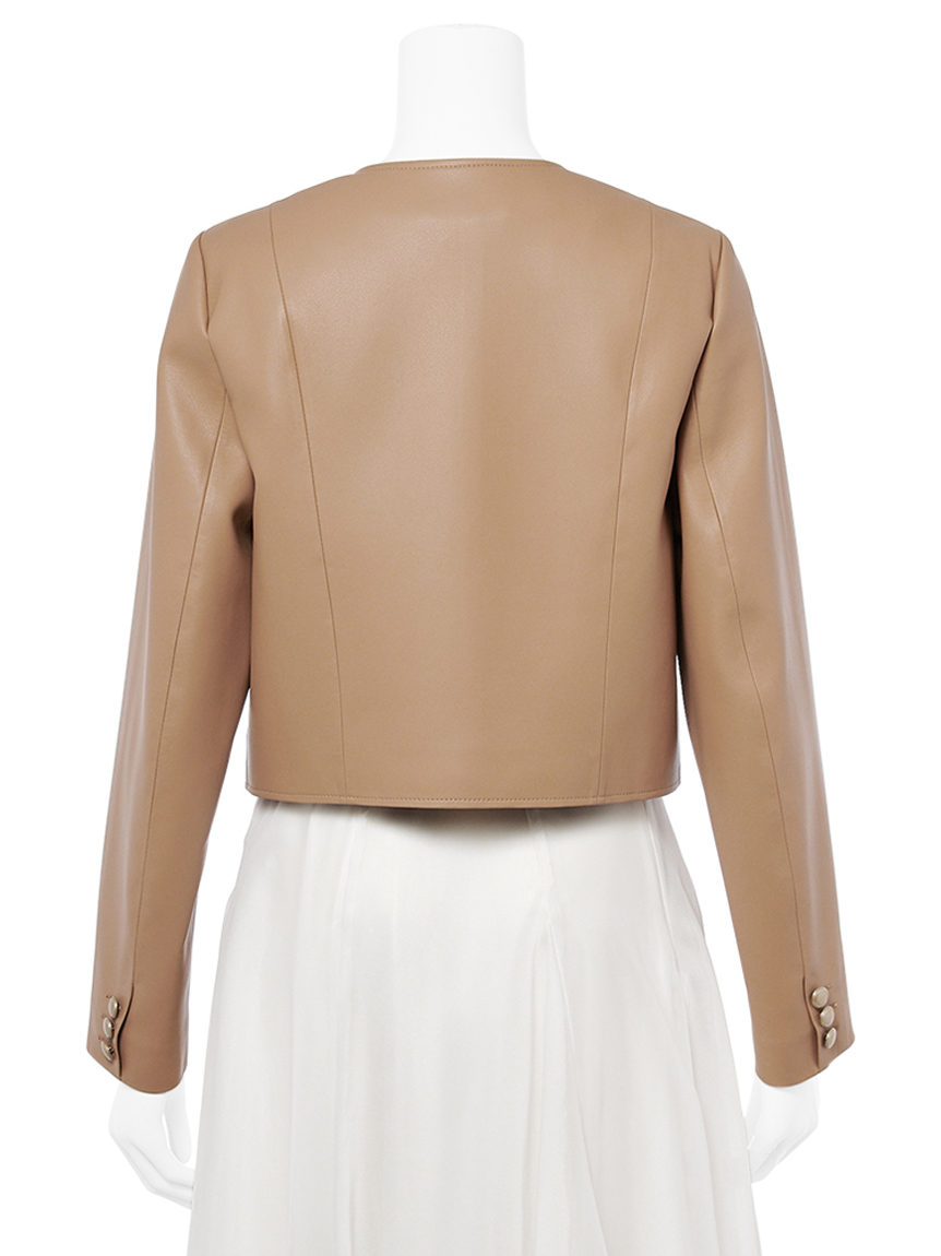 レザーライクショートジャケット(ジャケット・ブルゾン)｜OUTER