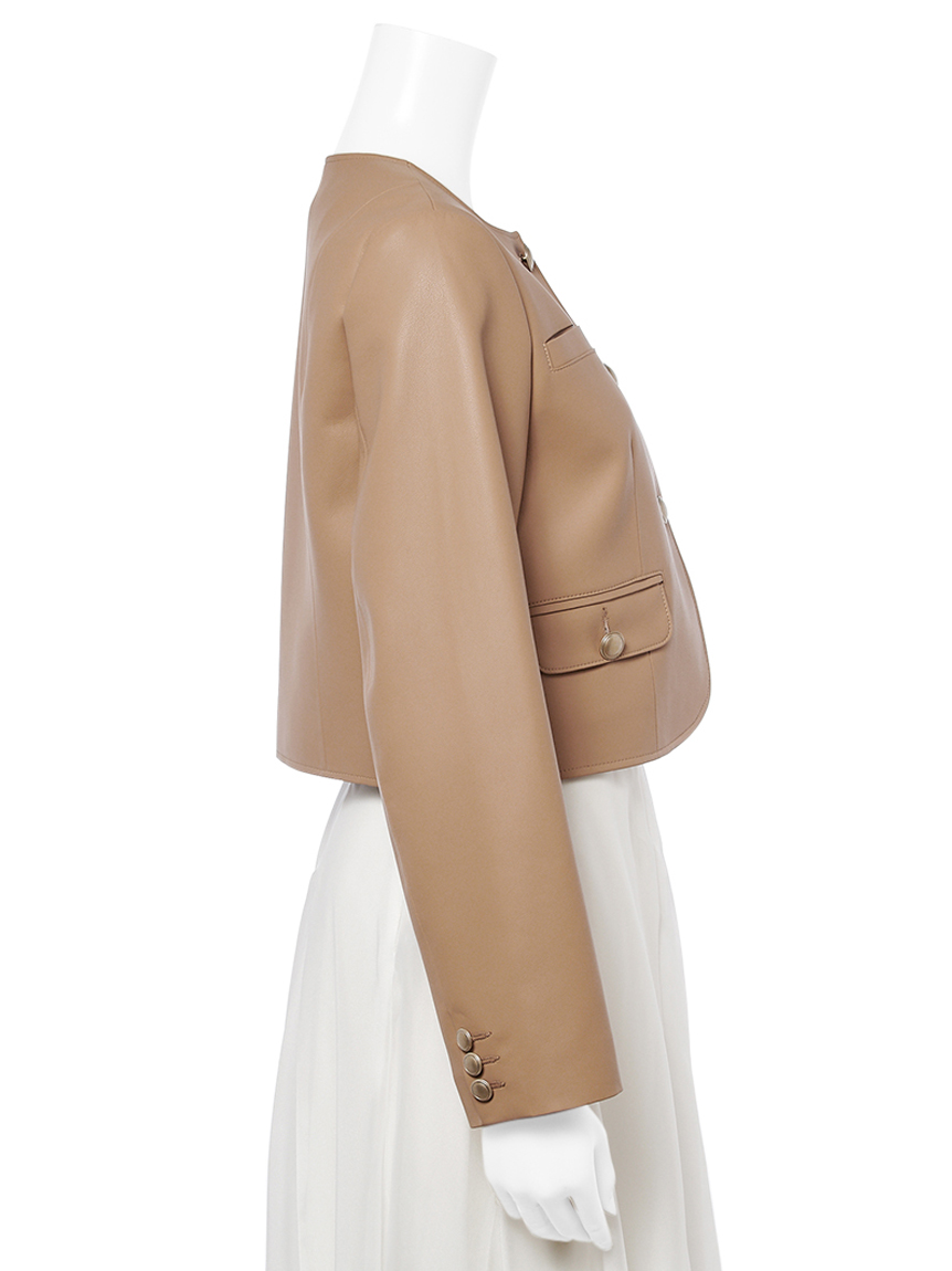 レザーライクショートジャケット(ジャケット・ブルゾン)｜OUTER