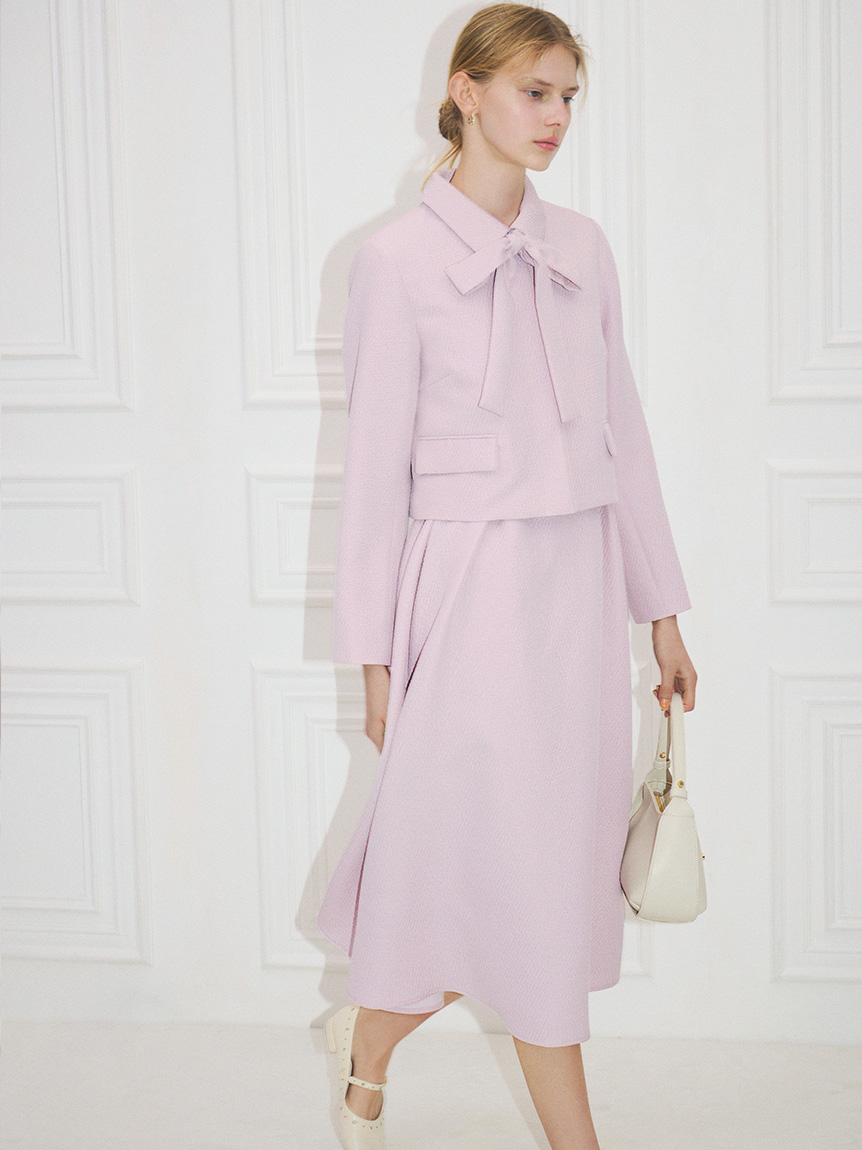 洗える】【セットアップ対応】バリエーションリボンショートジャケット