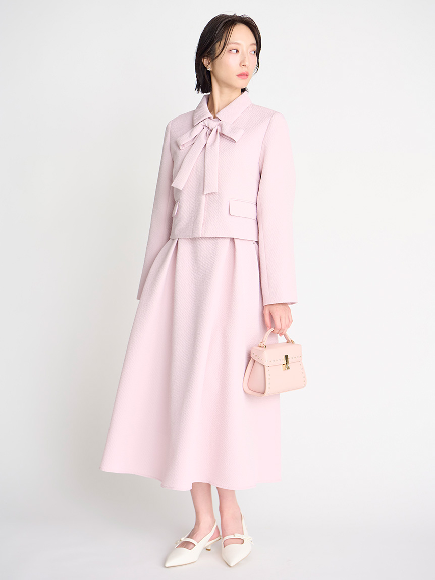 洗える】【セットアップ対応】バリエーションリボンショートジャケット