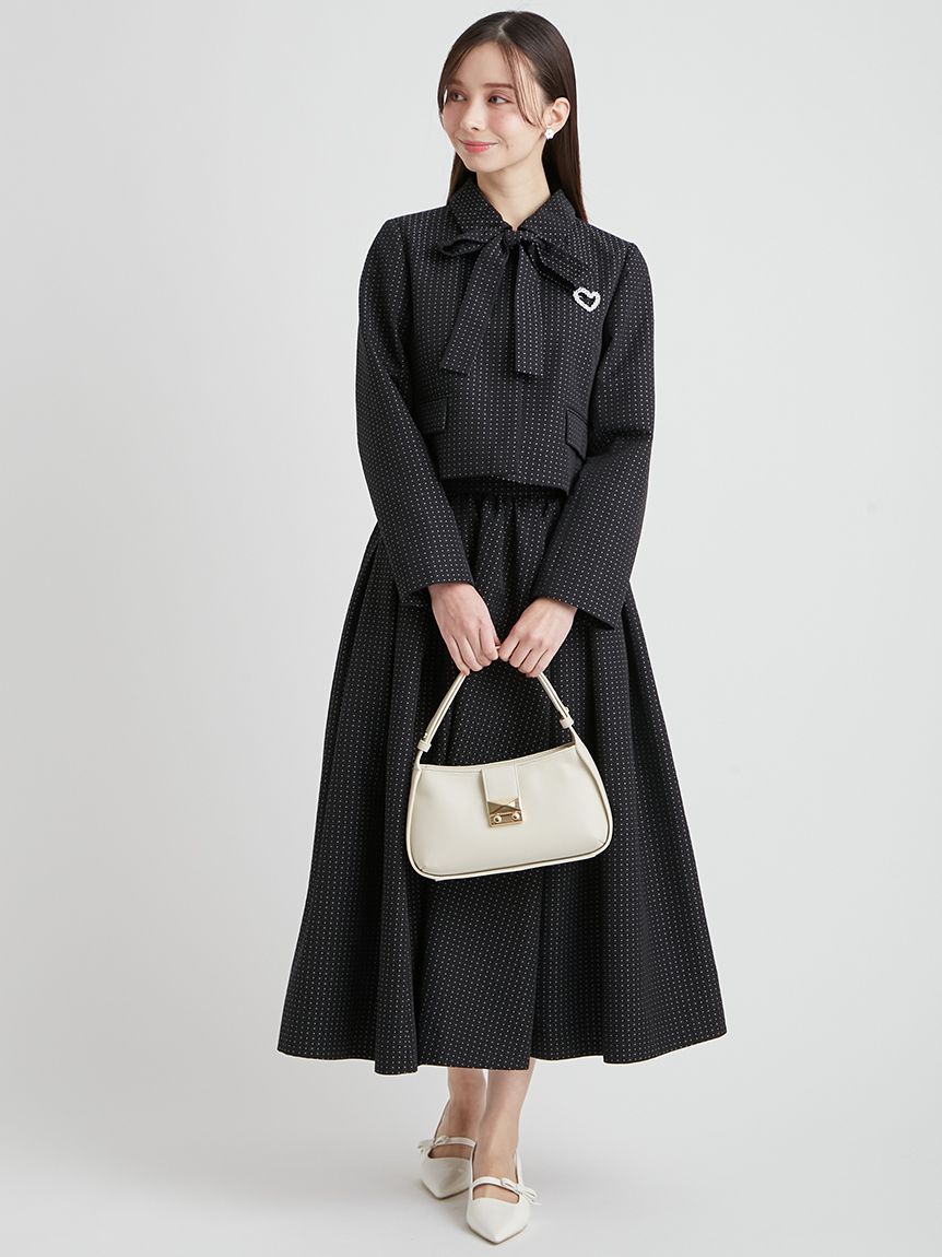 洗える】【セットアップ対応】バリエーションリボンショートジャケット