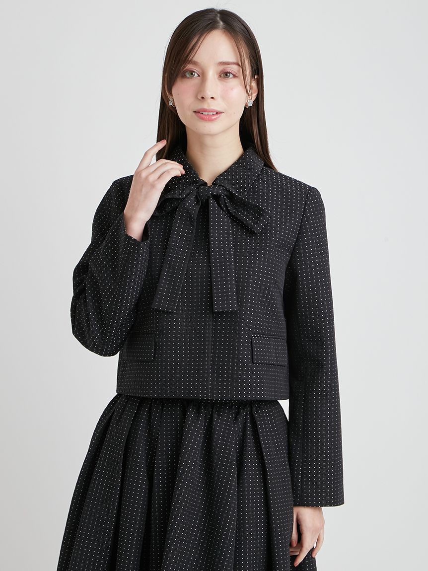 洗える】【セットアップ対応】バリエーションリボンショートジャケット