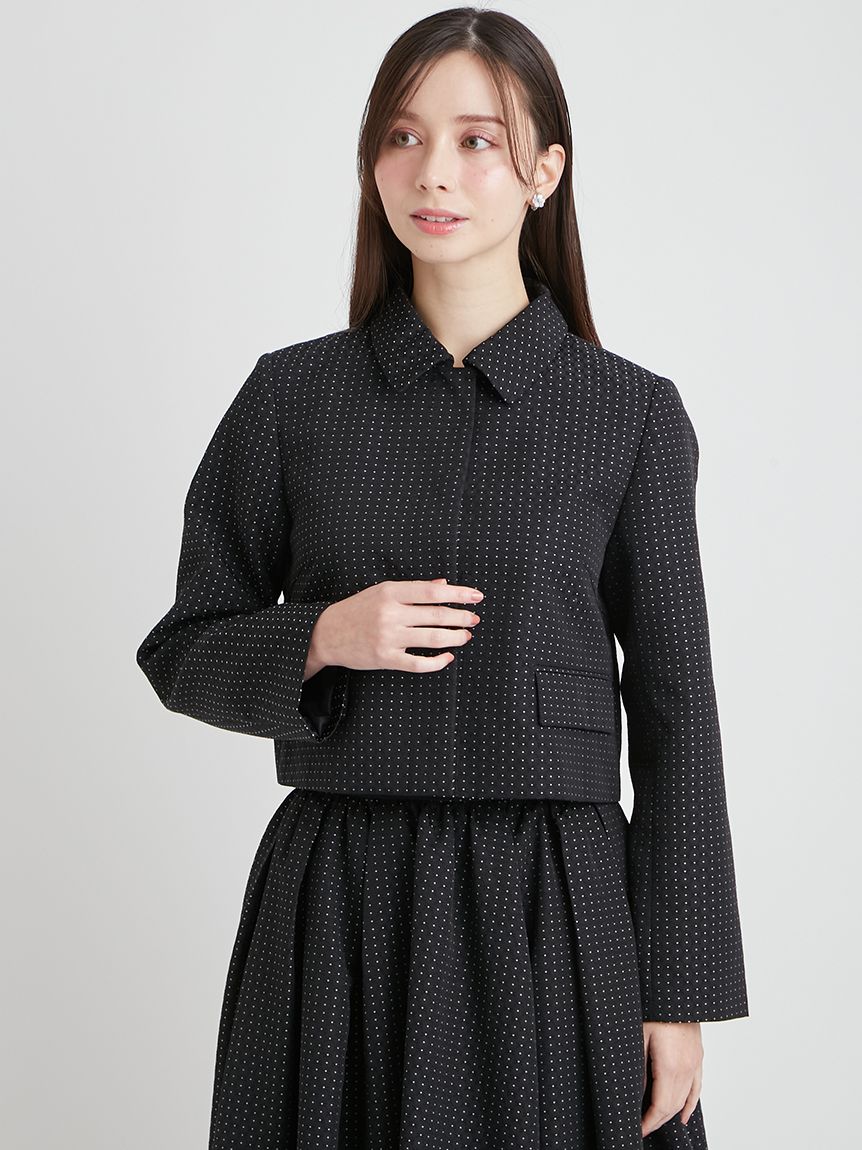 洗える】【セットアップ対応】バリエーションリボンショートジャケット