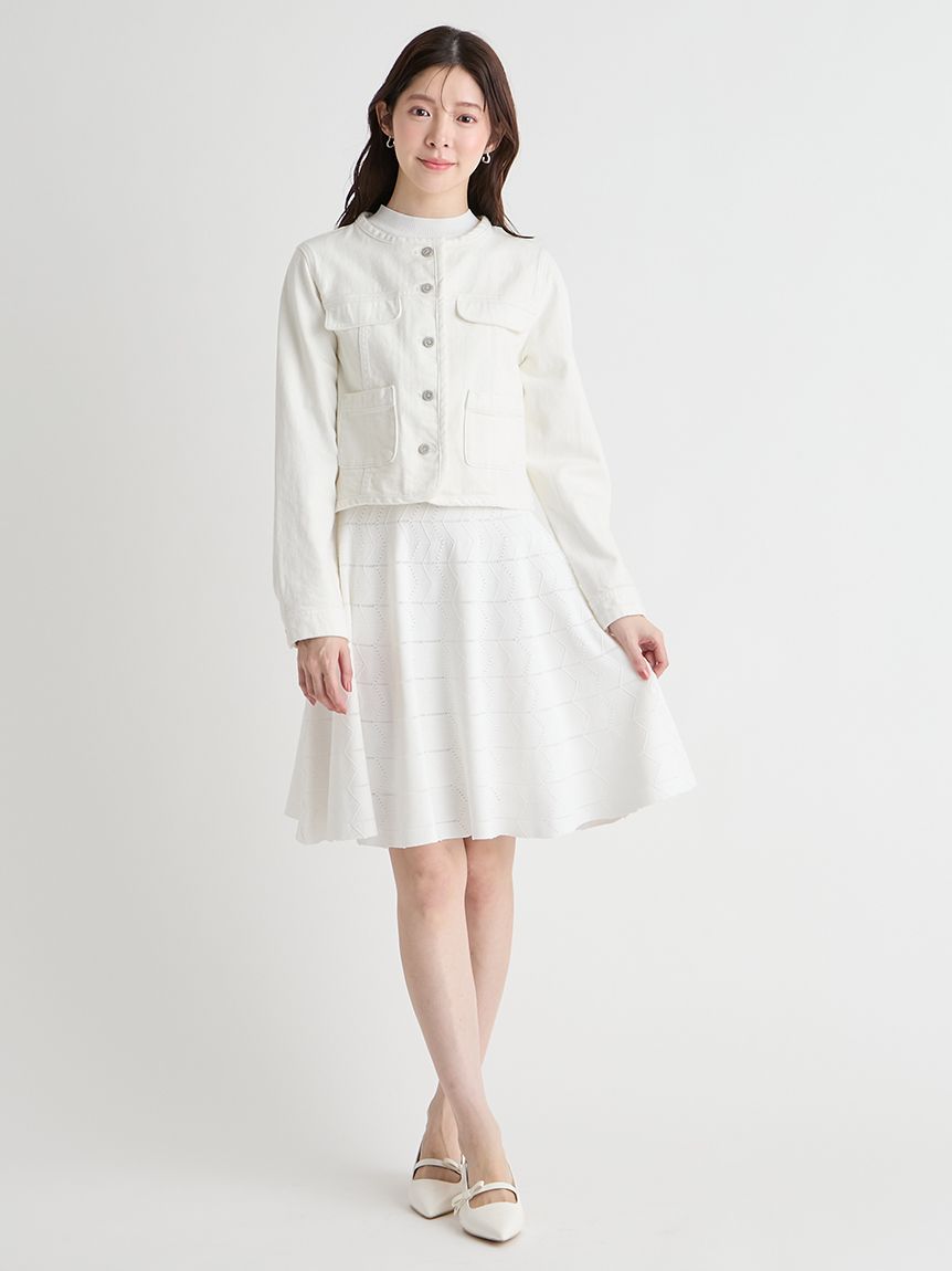 ノーカラーデニムジャケット(ジャケット・ブルゾン)｜OUTER（アウター