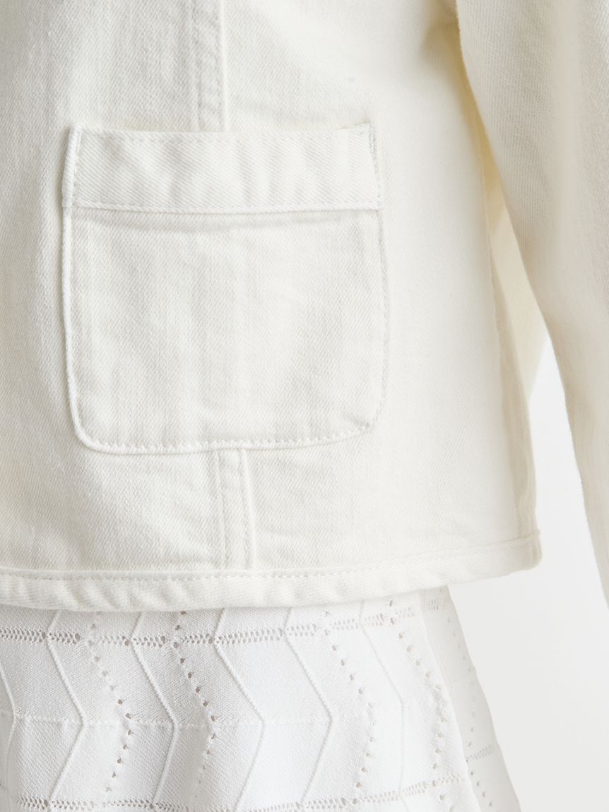 ノーカラーデニムジャケット(ジャケット・ブルゾン)｜OUTER（アウター