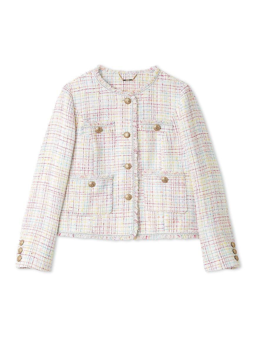 セットアップ対応】フリンジツイードジャケット(ジャケット・ブルゾン