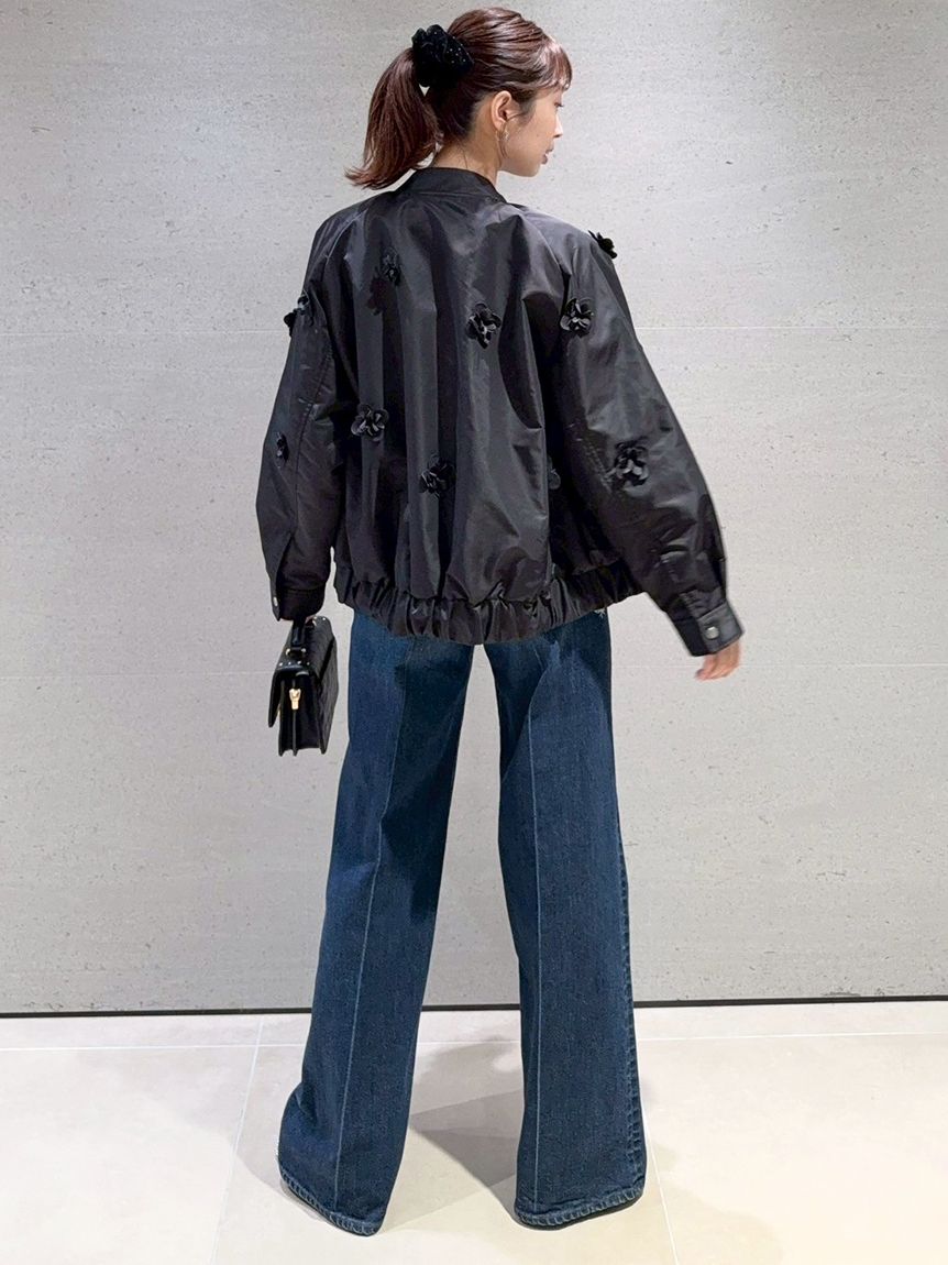 セットアップ対応】3Dフローラルモチーフブルゾン(ジャケット