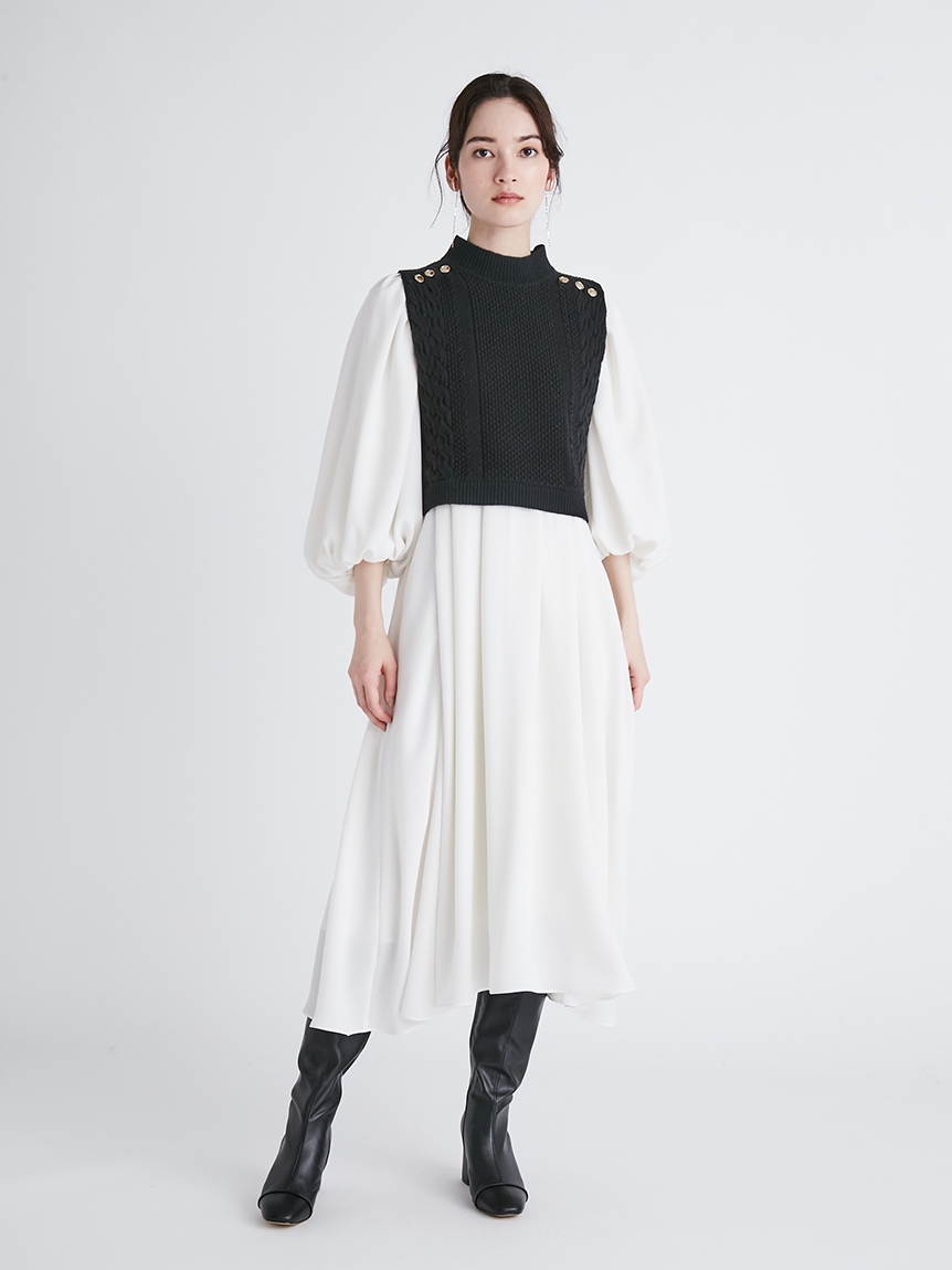 ニットベスト付きワンピース 布帛ワンピース Dress ドレス Celford セルフォード の通販サイト 公式