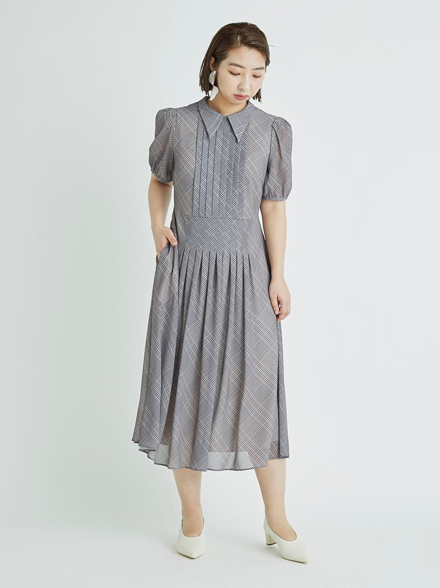 襟付きプリントワンピース 布帛ワンピース Dress ドレス Celford セルフォード の通販サイト 公式