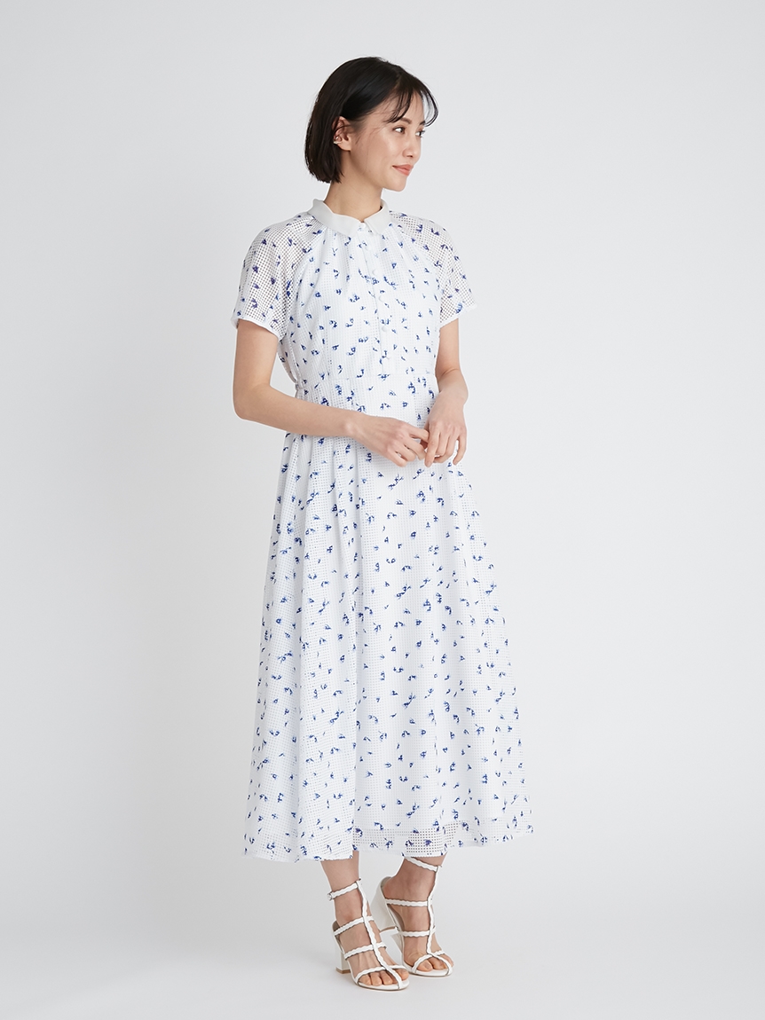 衿付き小花柄ワンピース(デイリーワンピース)|DRESS(ドレス 衿付き小花柄ワンピース(デイリーワンピース)|DRESS(ドレス