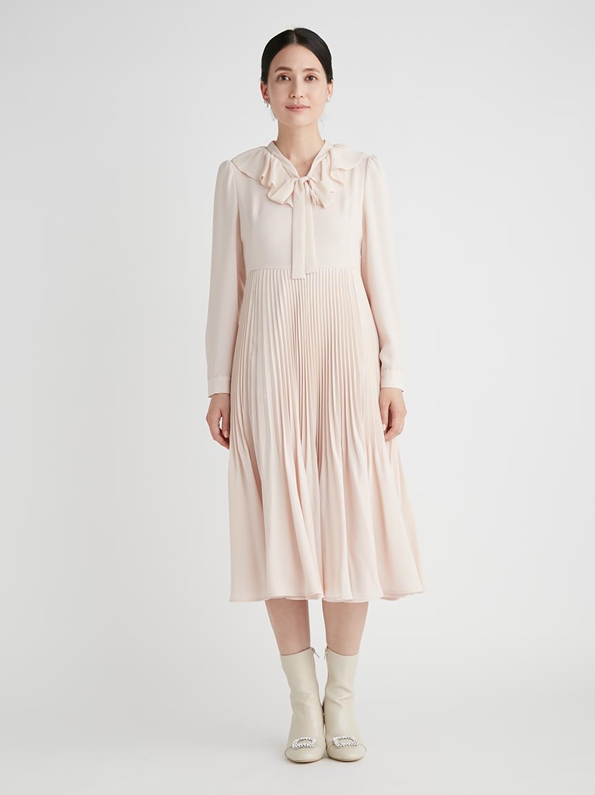 ボウタイプリーツワンピース(デイリーワンピース)｜DRESS（ドレス 