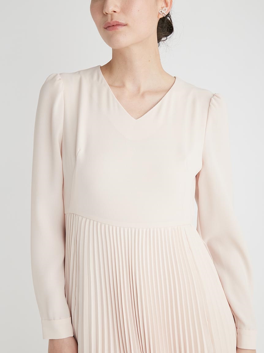 ボウタイプリーツワンピース(デイリーワンピース)｜DRESS（ドレス 