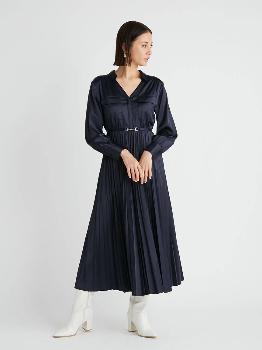モノグラムサテンＪＱワンピース(デイリーワンピース)｜DRESS（ドレス 