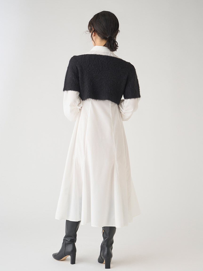 ショートニット付きシャツワンピース(デイリーワンピース)｜DRESS