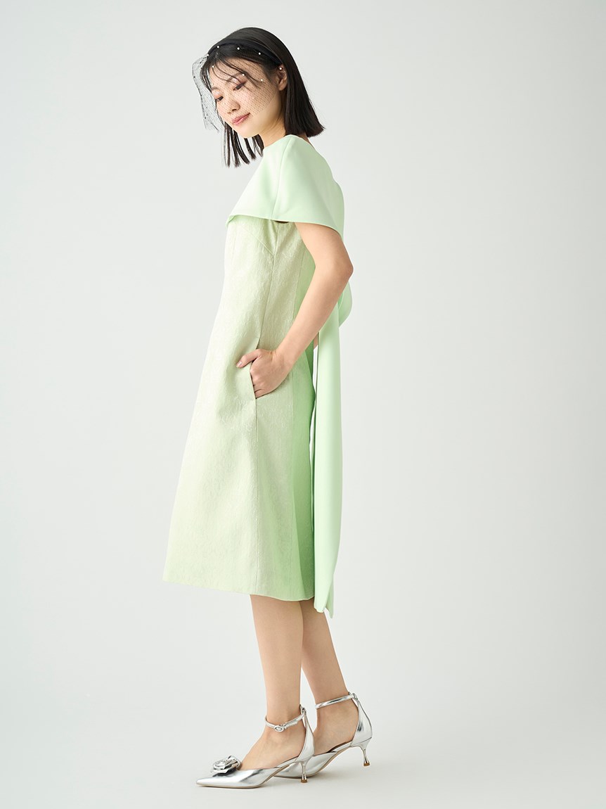 YUMI KATSURA for CELFORD】ジャガードケープドレス(オケージョン