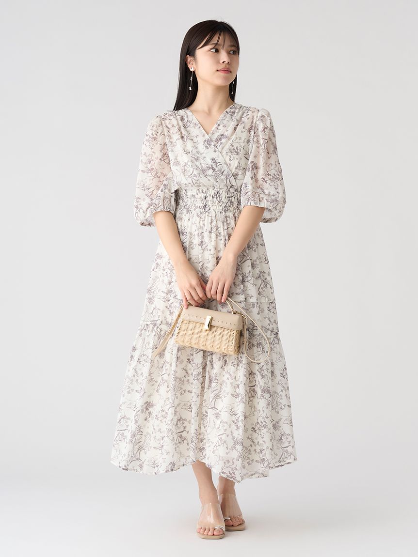 カシュクールコットンギャザーワンピース(デイリーワンピース)｜DRESS 