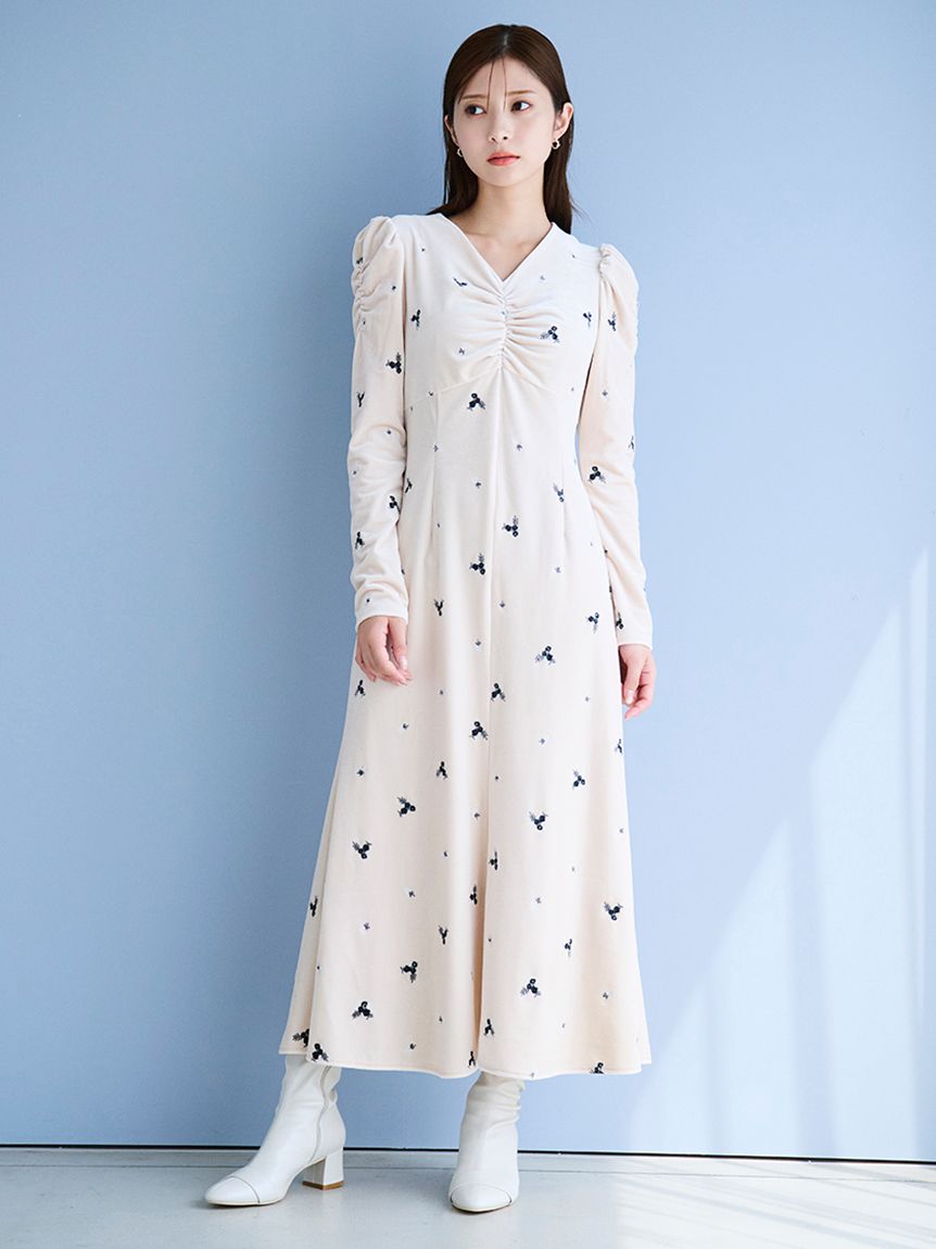 ベロア総刺繍ワンピース(デイリーワンピース)｜DRESS（ドレス）｜CELFORD（セルフォード）の通販サイト 【公式】