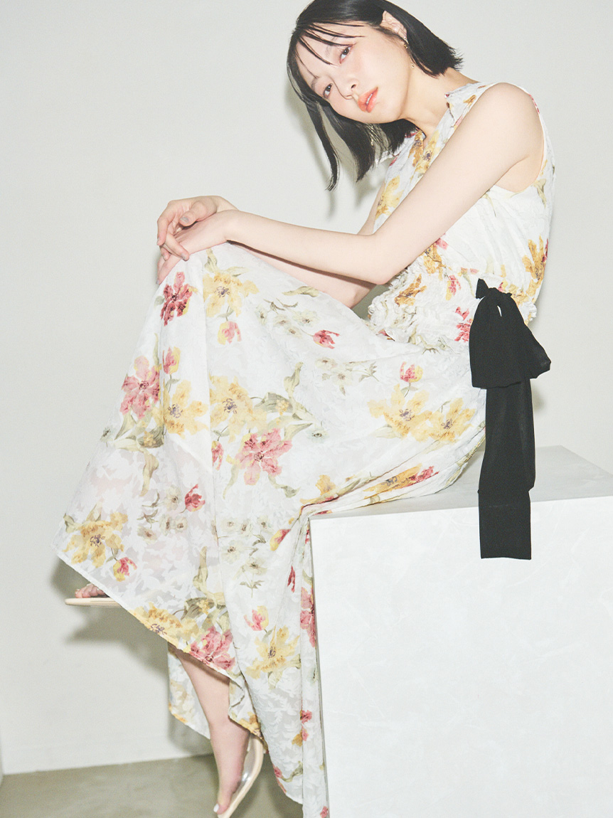 ノースリサイドリボンワンピース(デイリーワンピース)｜DRESS