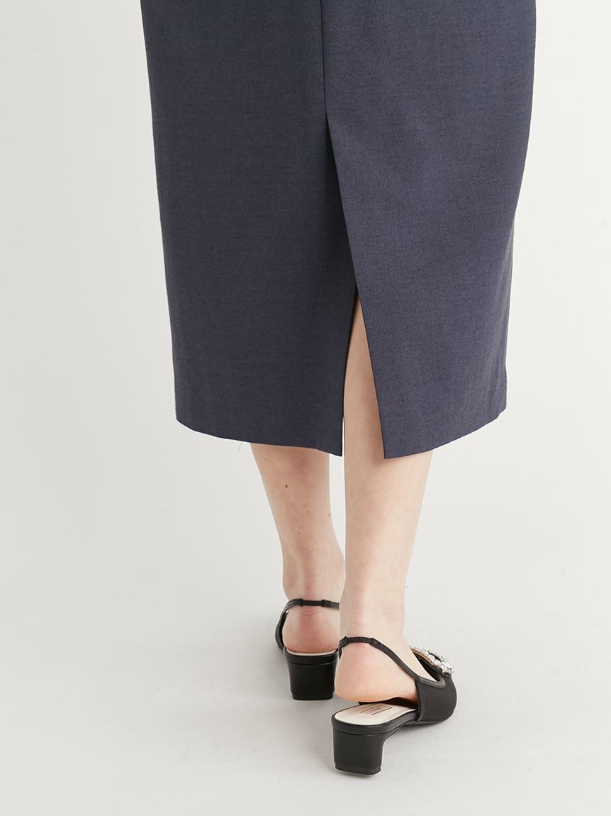 限定サイズあり】ベルト付きアシメペプラムタイトワンピース