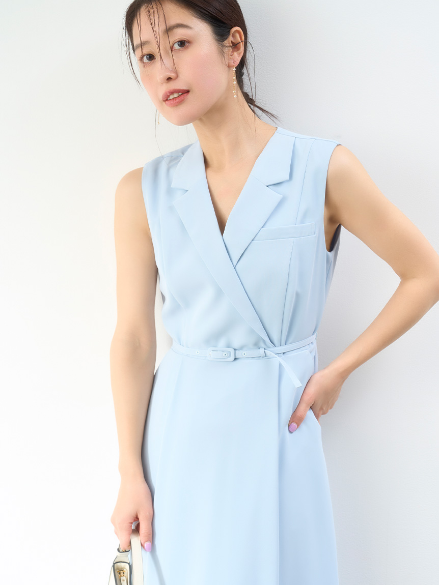 テーラードラペルフレアワンピース(デイリーワンピース)｜DRESS