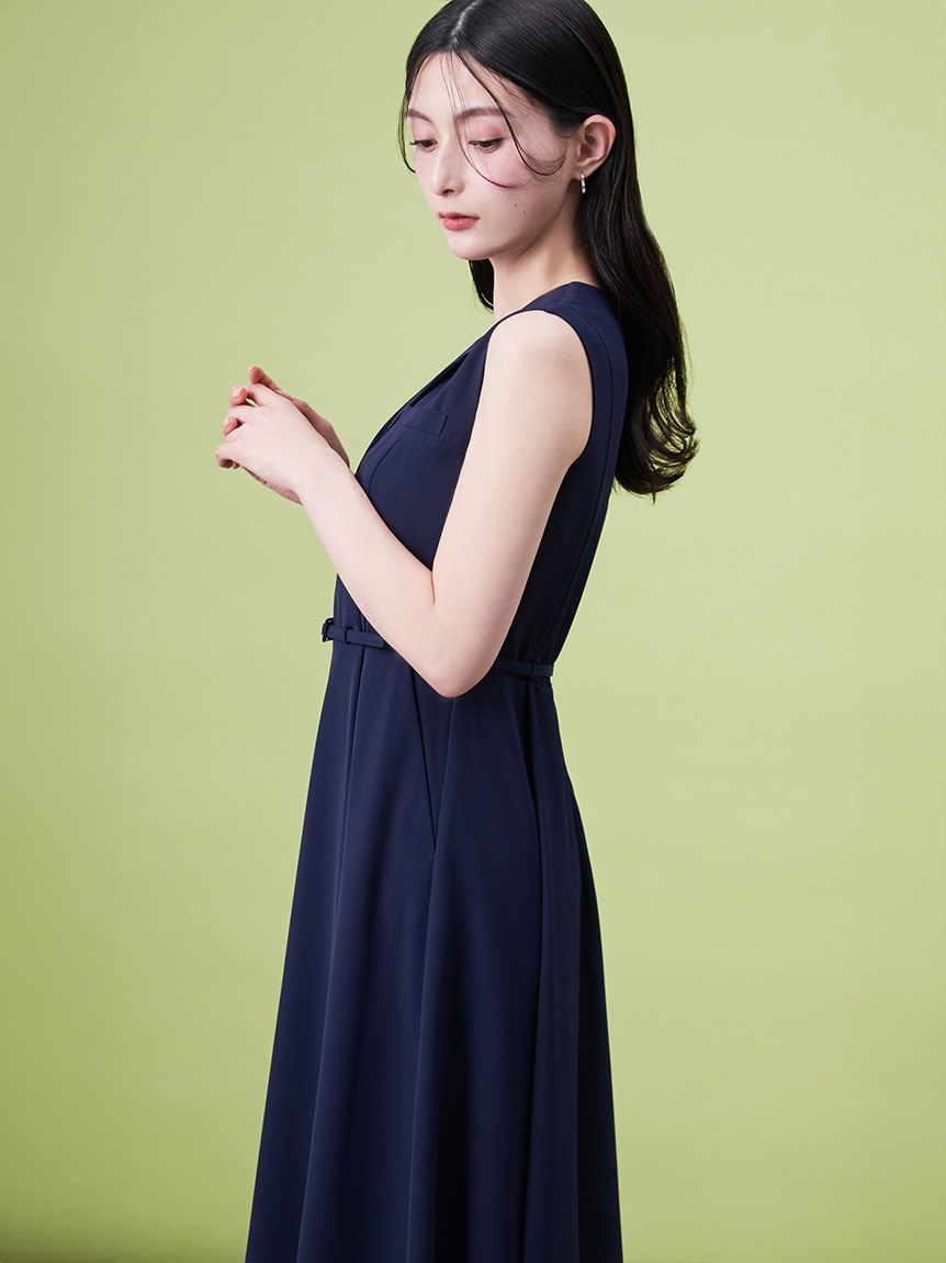 テーラードラペルフレアワンピース(デイリーワンピース)｜DRESS