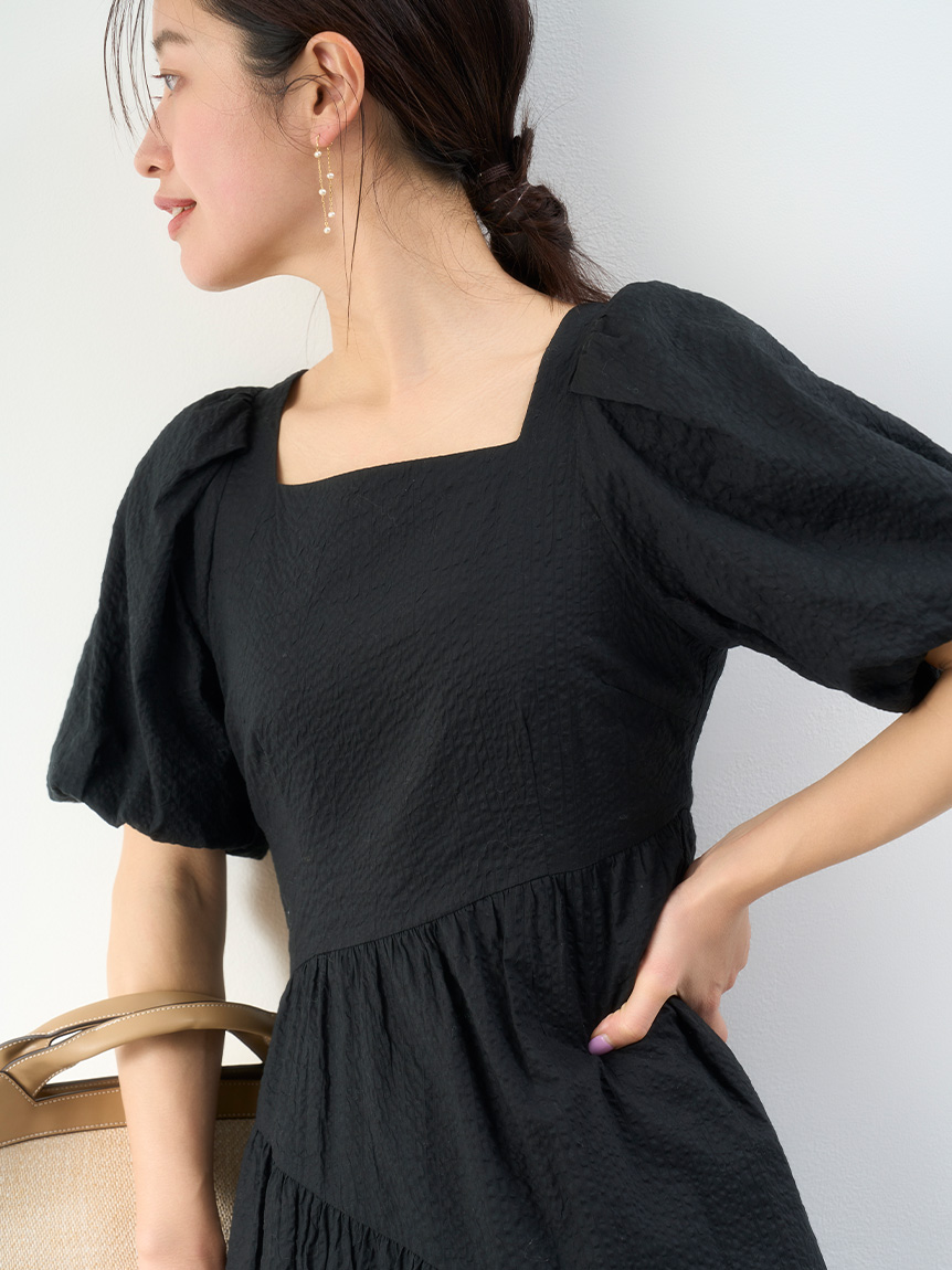 セルフォード HANAE MORI タックディティールAラインワンピース