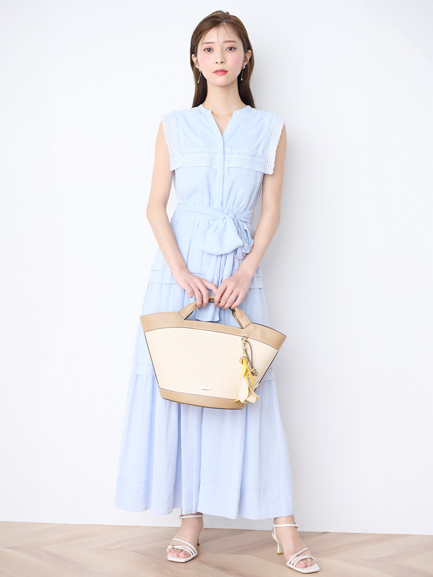 レーススクエアカラーワンピース(デイリーワンピース)|DRESS レーススクエアカラーワンピース(デイリーワンピース)|DRESS