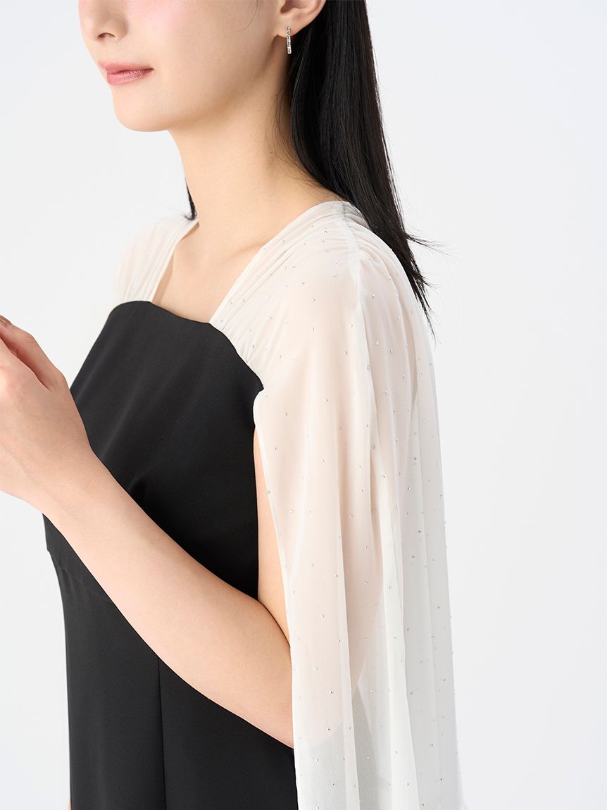 シャイニーシフォンケープドレス(フォーマルワンピース)｜DRESS