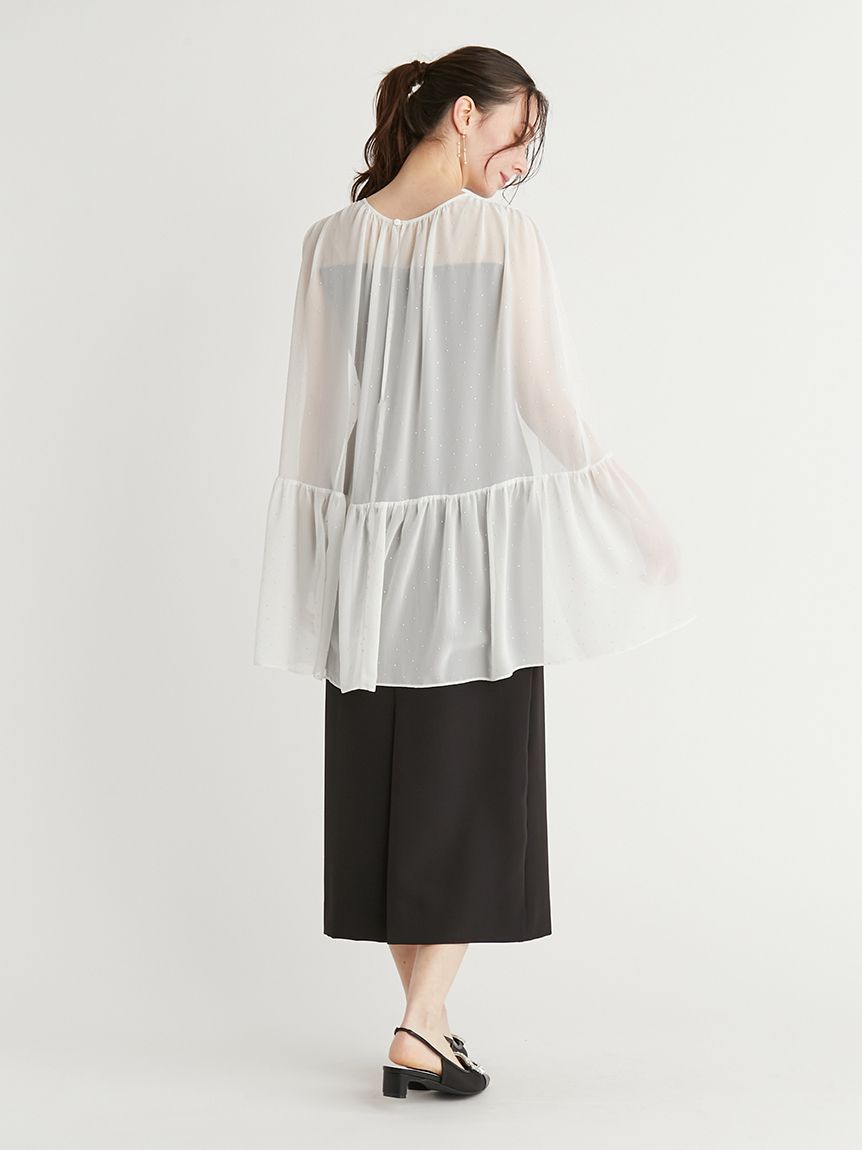 シャイニーシフォンケープドレス(フォーマルワンピース)｜DRESS