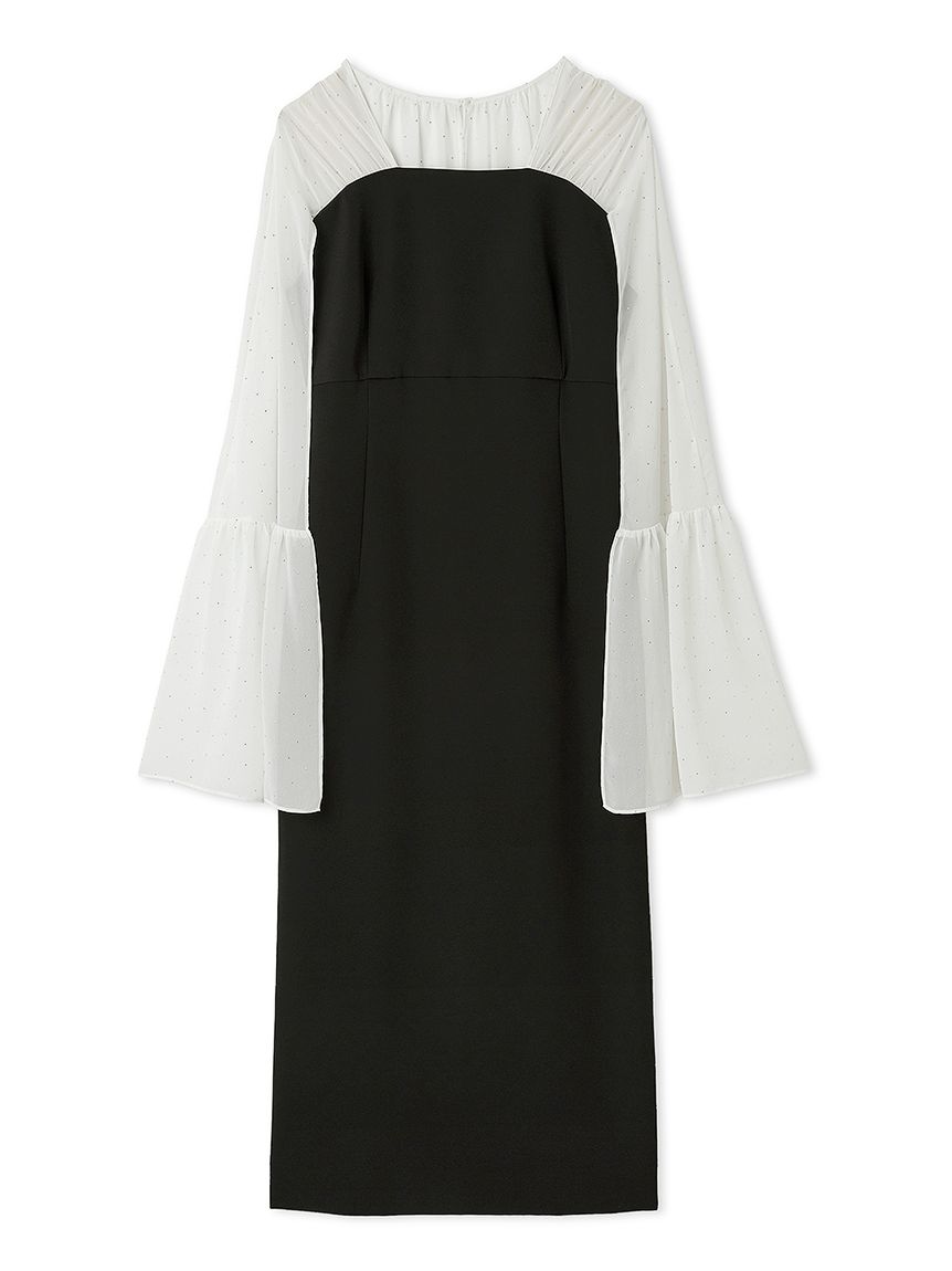 シャイニーシフォンケープドレス(フォーマルワンピース)｜DRESS