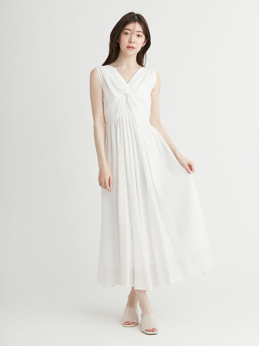 美品✨CELFORD（セルフォード）ノースリーブワンピース　ホワイトMサイズ セルフォード ノースリーブ ワンピース ホワイト CELFORD