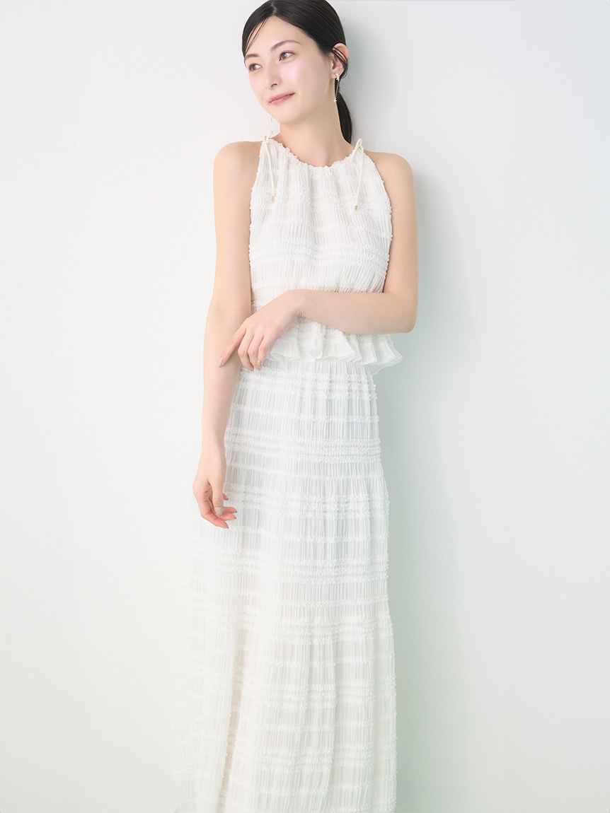 ＜関税込＞Self-Portrait＊フィルクーペ ギャザーフレアドレス ギャザーシフォンセットアップ(デイリーワンピース)｜DRESS
