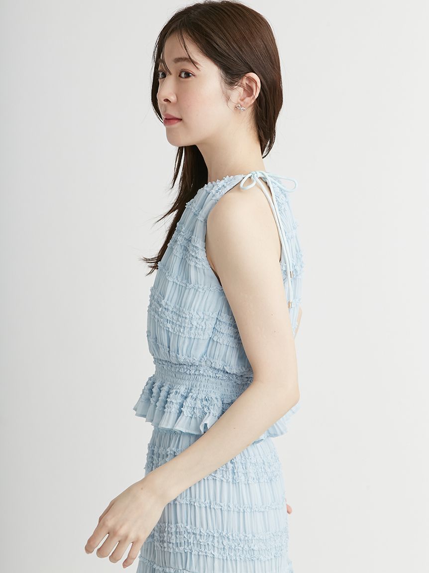 ギャザーシフォンセットアップ(デイリーワンピース)｜DRESS