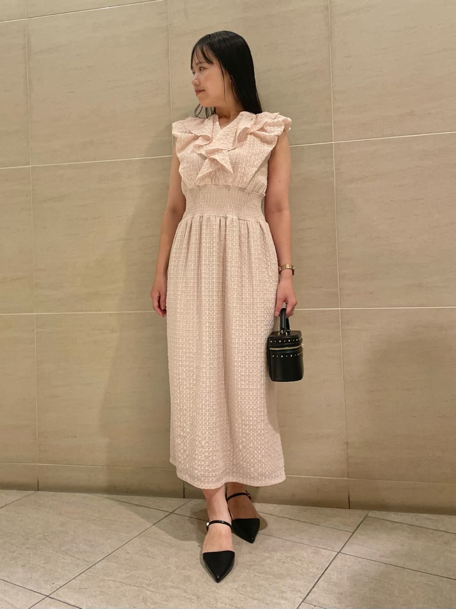 フリルシャーリングタイトワンピース(デイリーワンピース)｜DRESS