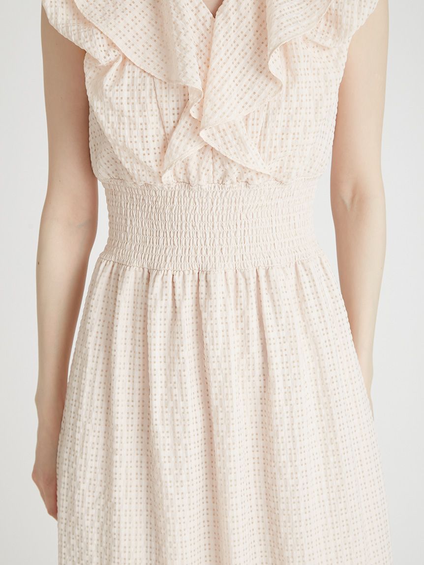 フリルシャーリングタイトワンピース(デイリーワンピース)｜DRESS