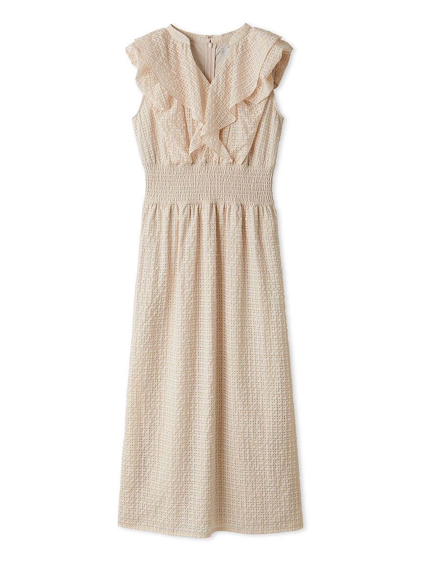 フリルシャーリングタイトワンピース(デイリーワンピース