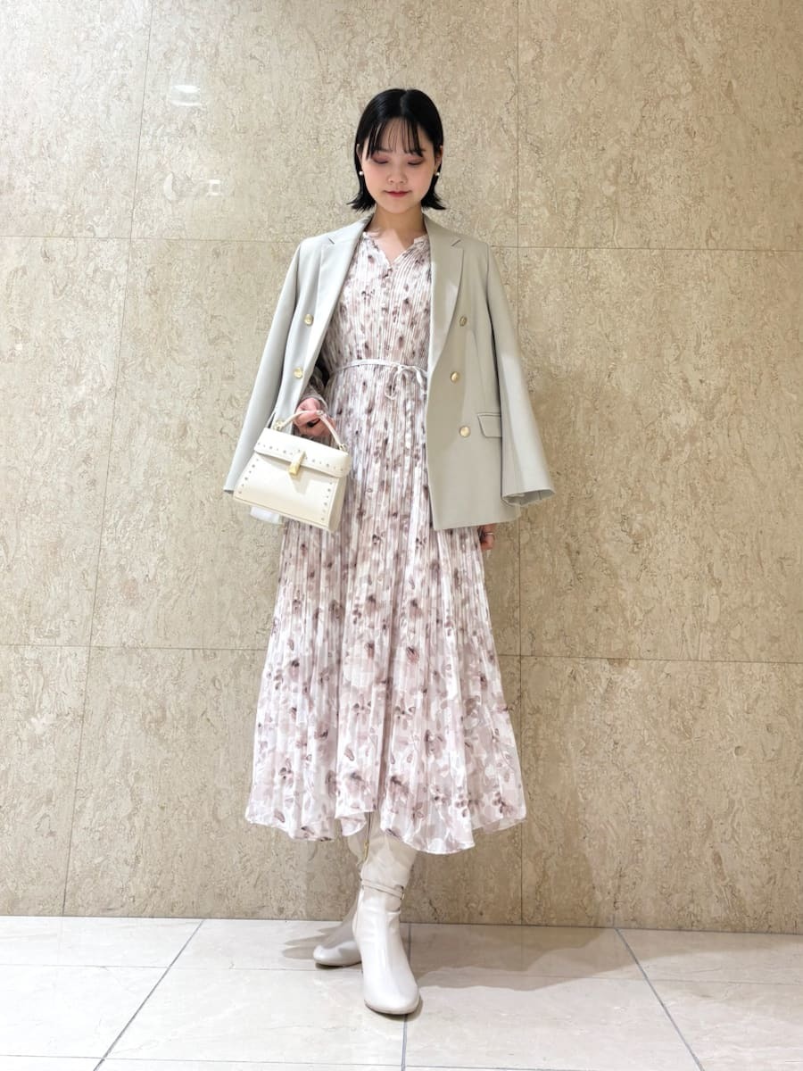 フラワープリントプリーツワンピース(デイリーワンピース)｜DRESS