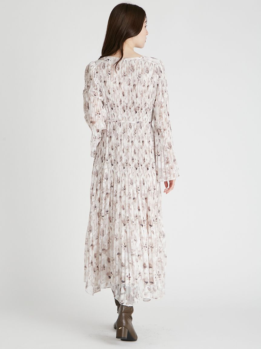 フラワープリントプリーツワンピース(デイリーワンピース)｜DRESS