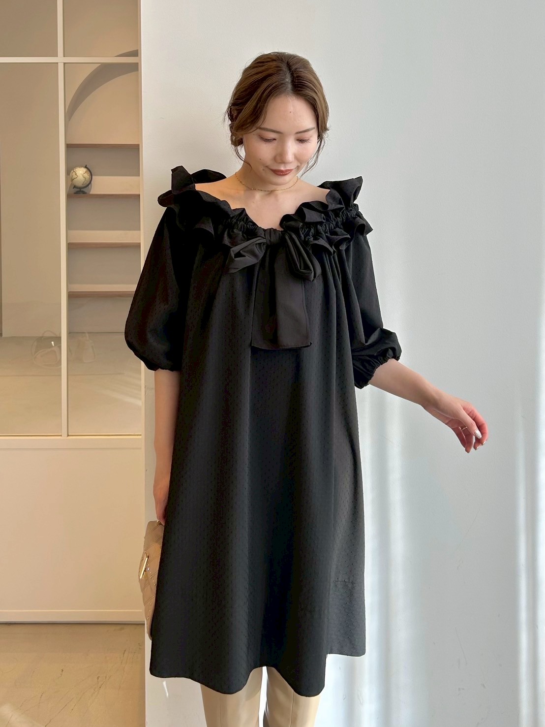 THETOEフリル付きミニワンピース THE TOE フリル付きキャミワンピース Sサイズ ベージュ