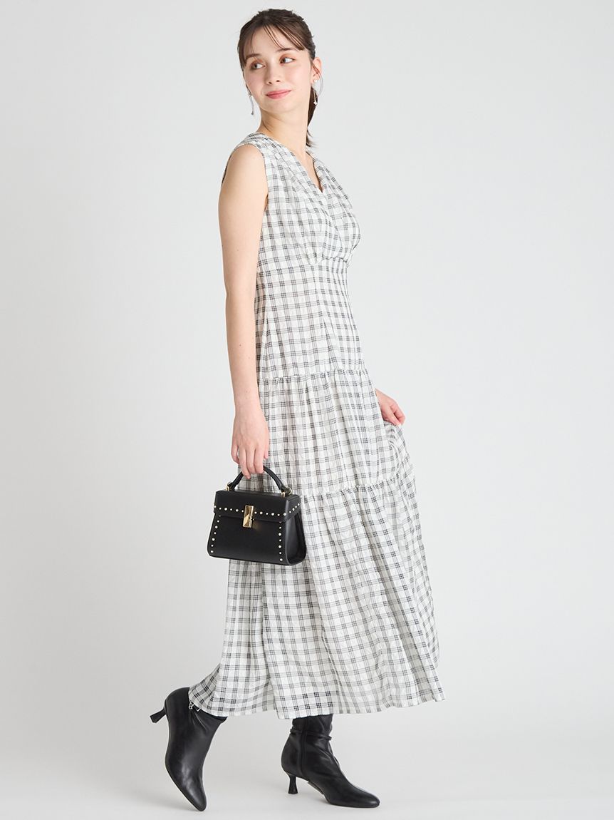 セルフォード　チェックワンピース セルフォード CELFORD サッカーチェックワンピース （BLK